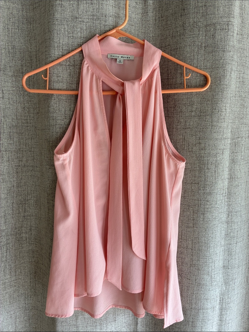 Haute Monde Blush Pink Tie-Neck Sleeveless Camisole